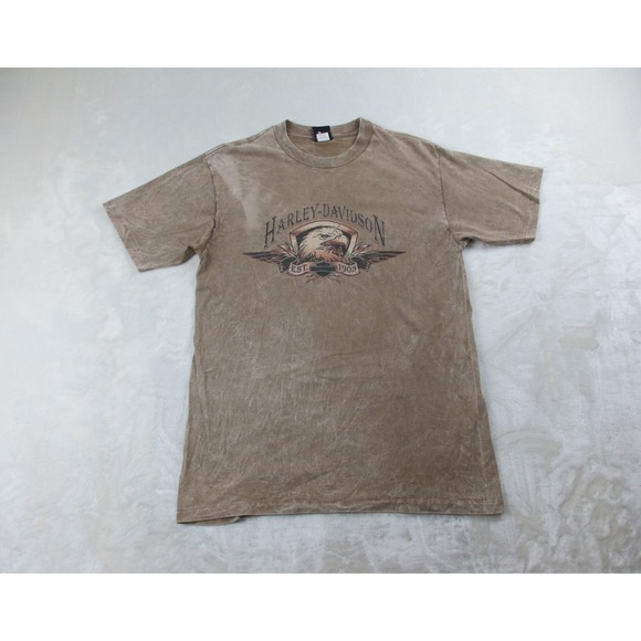 Harley-Davidson Other - VINTAGE Harley‎ Davidson Shirt Mens Medium Brown Eagle Wyoming Motorcycle 90s*